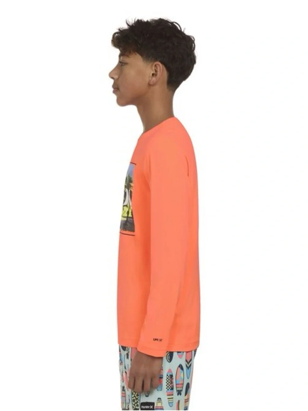 Hurley‎ Boys Long Sleeve UPF 50+ Swim Top in Vibrant Orange Size XL 14-16 NEW